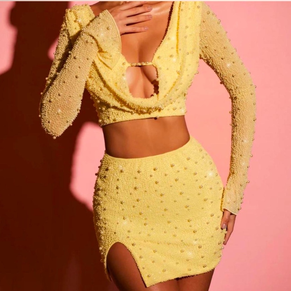 Oh Polly Beaded Yellow Set